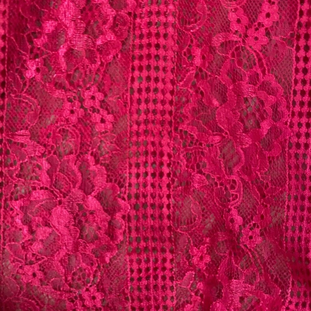 Anthropologie Maeve Open Back Lace Mini Dress 12 Red LS Pockets Mock Neck NWT - Picture 14 of 16
